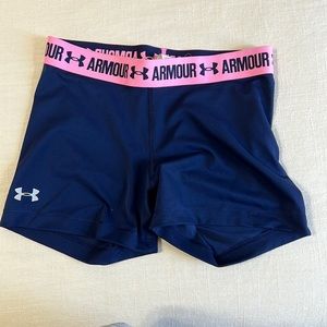 Woman’s Under Armour compression shorts (spanks) navy blue medium